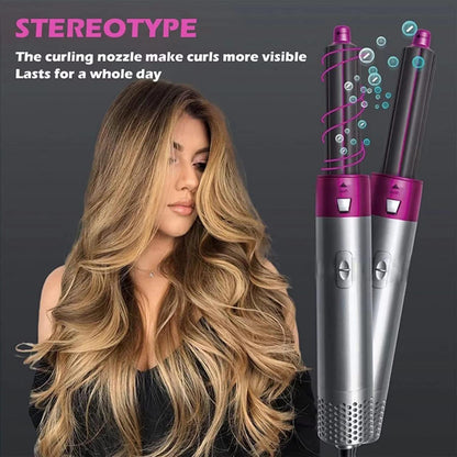 5 in 1 Multifunctional Hair Dryer Styling Tool, Detachable 5-in-1 Multi-Head Hot Air Comb, The Negative Ion Automatic Suction Hair Curle.
